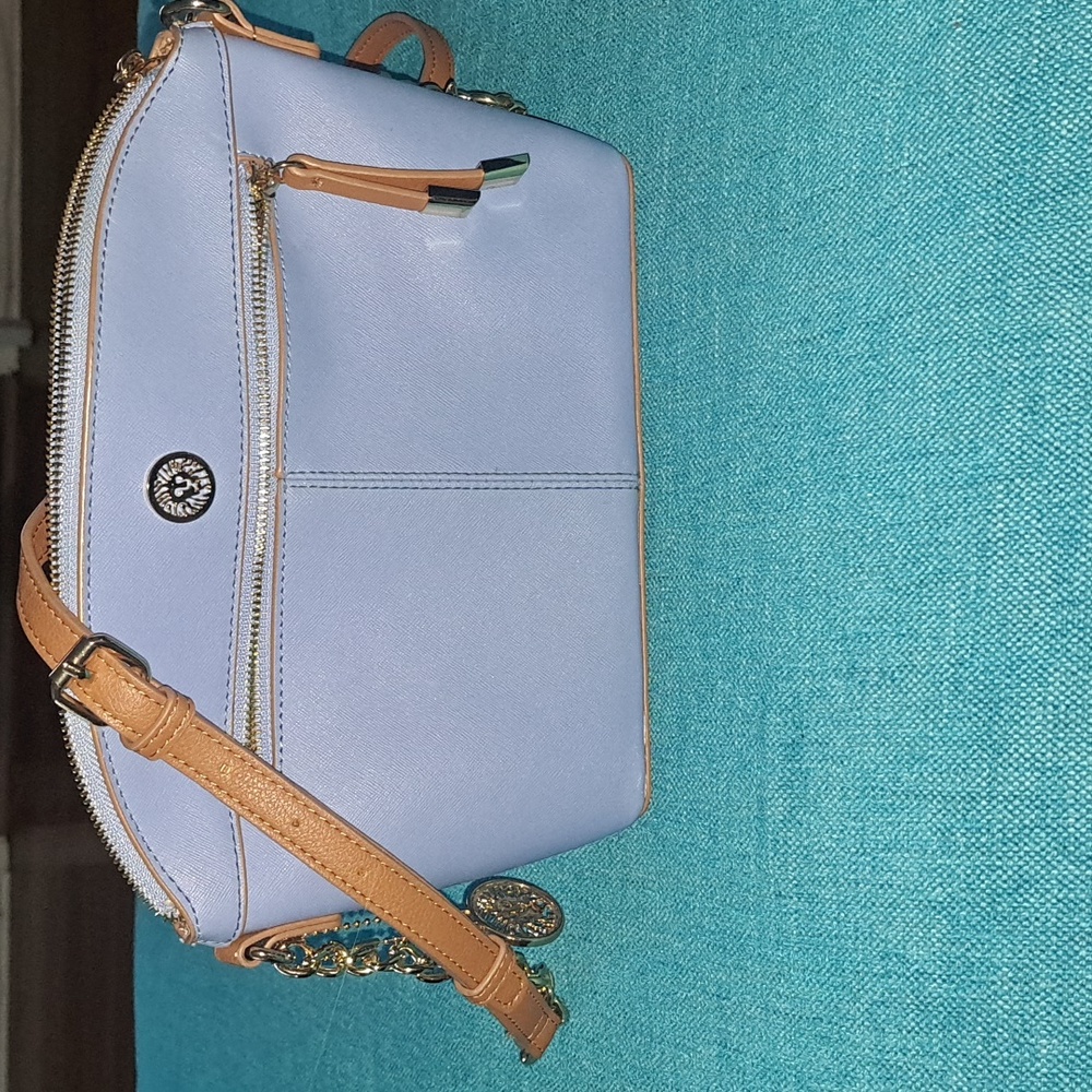 Anne Klein Elegant Blue and Brown Women's Crossbody Bag New No Tag.